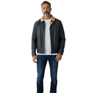 Italian Leather Factory Firenze Men’s Jacket Sz L Genuine Leather Made in Italy